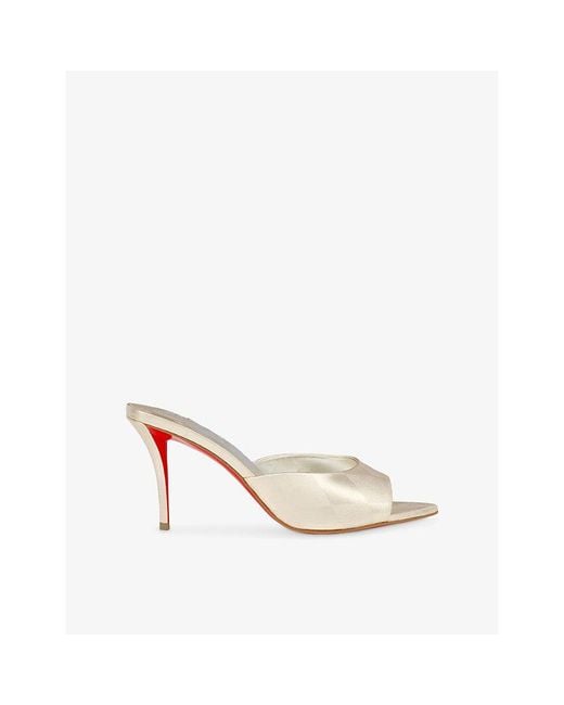 Christian Louboutin Natural Miss Z Mule 80 Leather Heeled Mules