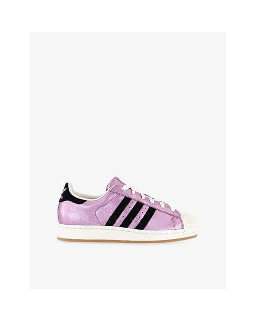 Adidas Purple Superstar Ii Woven Metallic Trainers