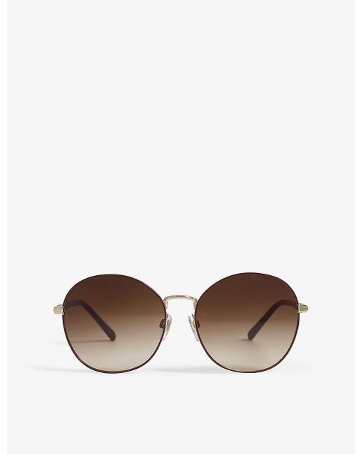 Burberry Metallic Womens Gold Be3094 Round-frame Sunglasses
