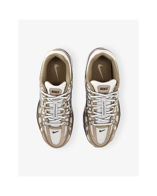 Nike White P-6000 Leather And Mesh Trainers