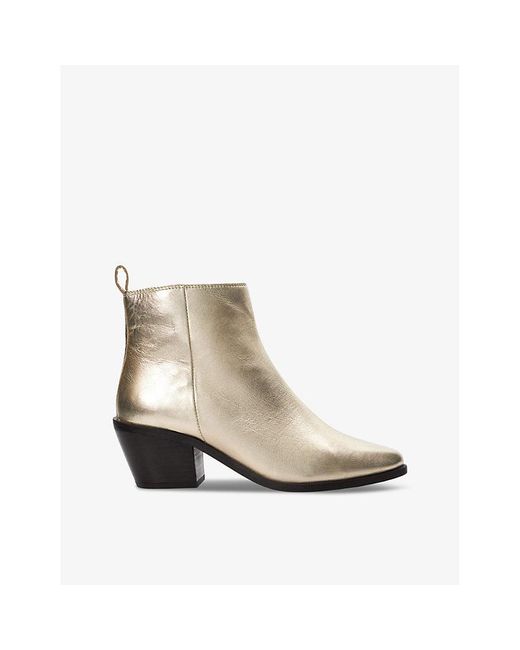 Dune Natural Papz Metallic-leather Ankle Boots for men