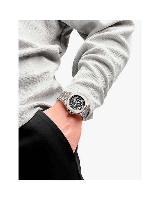 D1 Milano Metallic Skeleton Bracelet 41.5Mm Stainless Steel Mechanical Watch