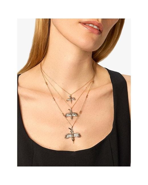 Kismet by Milka White Phoenix Mini 0.14Ct Diamond Pendant Necklace
