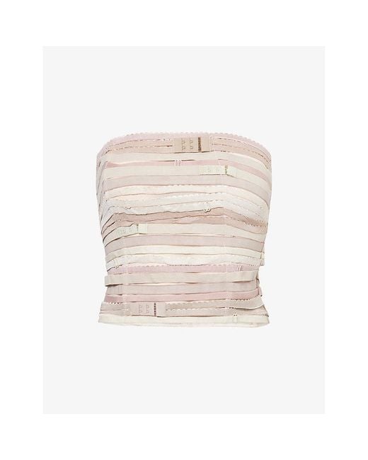Jaded London Natural Bra Strap Woven Corset Top
