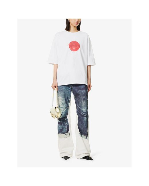 Fiorucci White Lollipop Graphic-print Cotton-jersey T-shirt