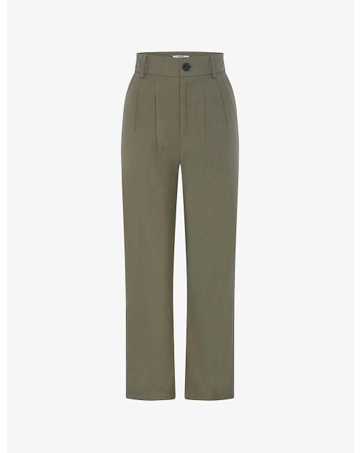 OMNES Green Cinnamon High-rise Relaxed-fit Stretch-woven Trousers