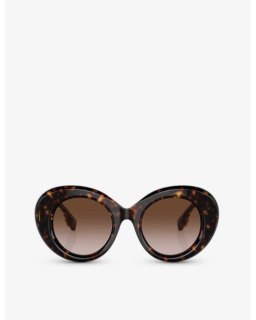 Burberry Brown Be4370u Margot Round-frame Tortoiseshell Acetate Sunglasses