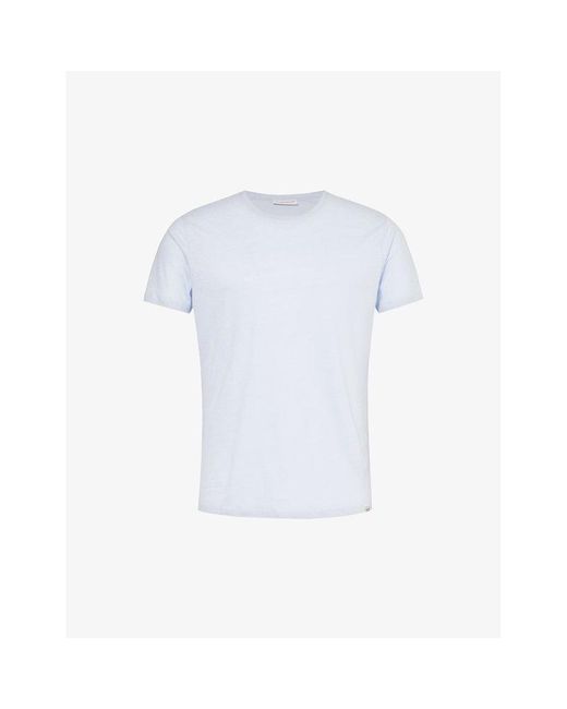 Orlebar Brown White Ob-t Short-sleeved Linen T-shirt for men