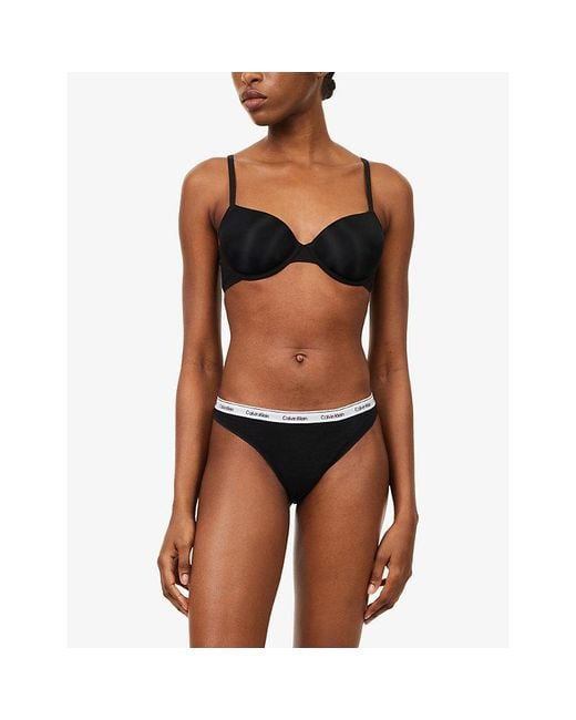 Calvin Klein White Icon Logo Pack Of Three Stretch-Cotton Thongs