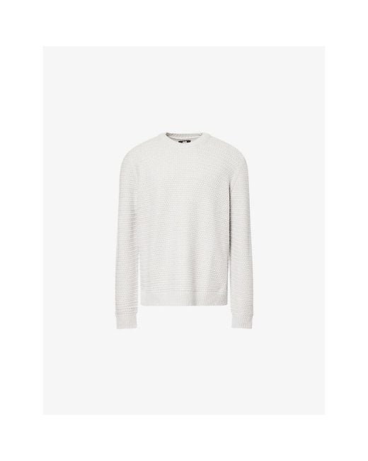 PAIGE White Khai Textured Knitted Jumper for men
