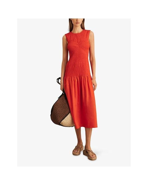 【海外限定】REISSドレス☆Annabel Drop Waist Sleeveless Dress Reiss Annabel Smocked Drop-Waist Cotton Dress | Nordstromrack