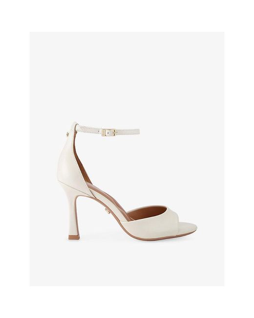 Carvela Kurt Geiger White Corletta Wide-Fit Heeled Faux-Leather Sandals