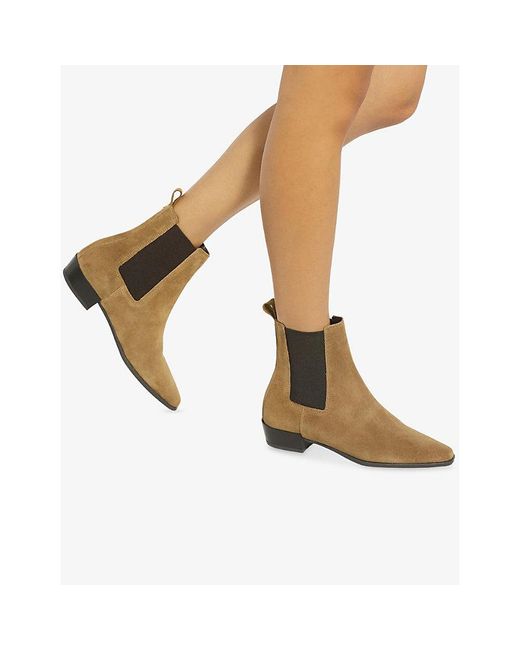 Dune Brown Parkas Suede Ankle Boots