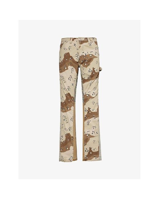 GALLERY DEPT. Natural Choc Chip Camo-pattern Straight-leg Cotton Trousers for men