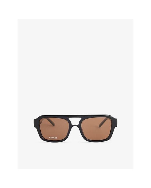Le Specs Black Subzero Square-Frame Sunglasses