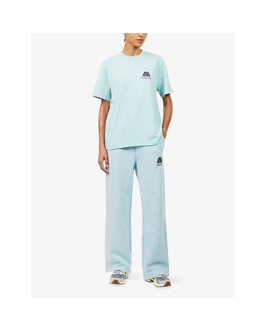 ADANOLA Blue Echo Oversized Cotton T-Shirt