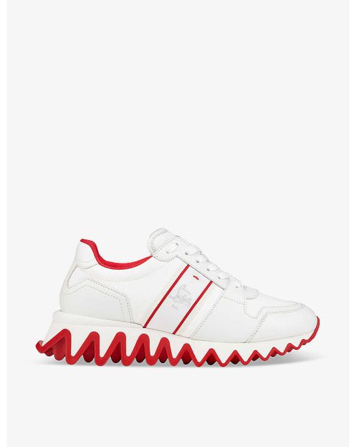 Christian Louboutin White Nastroshark Chunky-sole Leather Low-top Trainers