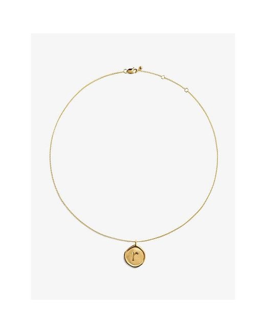 Monica Vinader Metallic Initial R Stamp 18Ct Vermeil Necklace