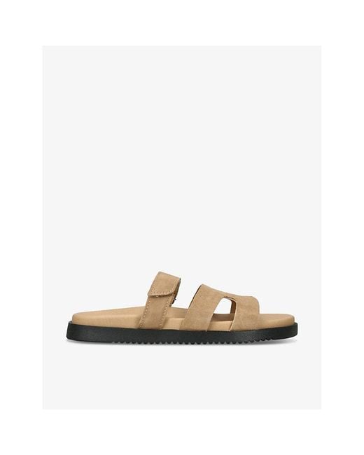Steve Madden Natural Missile Multi-Strap Suede Sandals