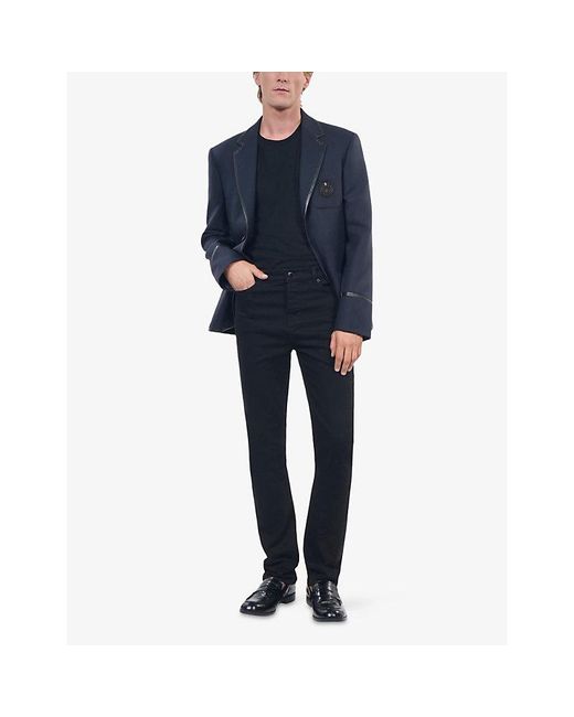 The Kooples Black Slim-Fit Straight-Leg Stretch-Denim Jeans for men