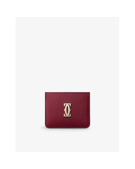 Cartier Red C De Leather Card Holder