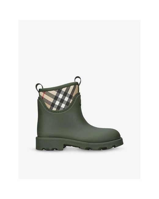 Burberry Green Marsh Stamp Low Rubber Boots