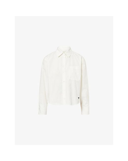 Weekend by Maxmara White Boxy-Fit Patch-Pocket Cotton Shirt