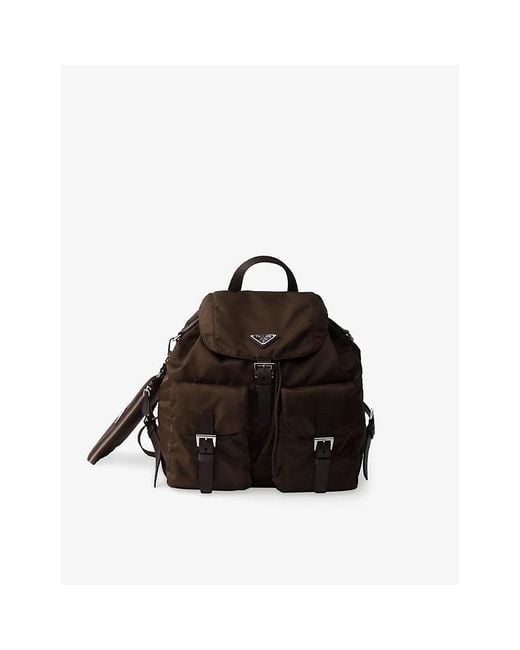Prada Black Re-Nylon Medium Woven Backpack