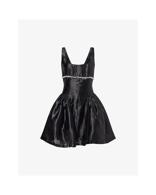 Amy Lynn Black Cheryl Puffy Woven Mini Dress