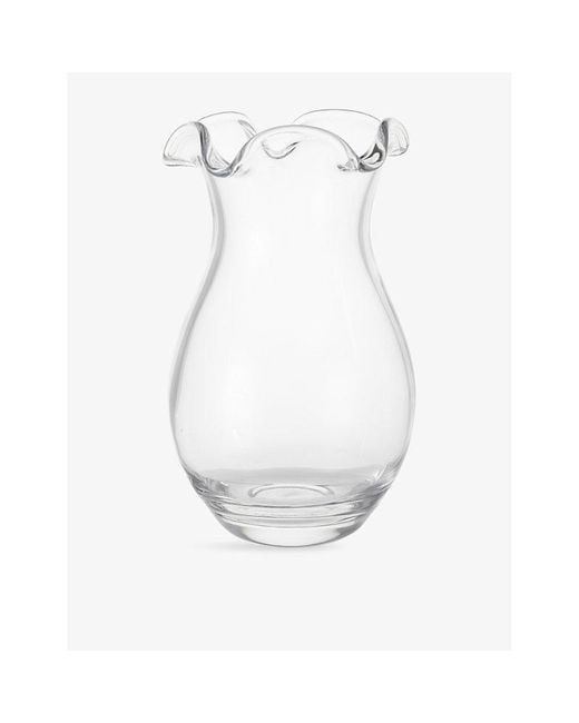 The White Company White Witcombe Frill Glass Vase 28Cm