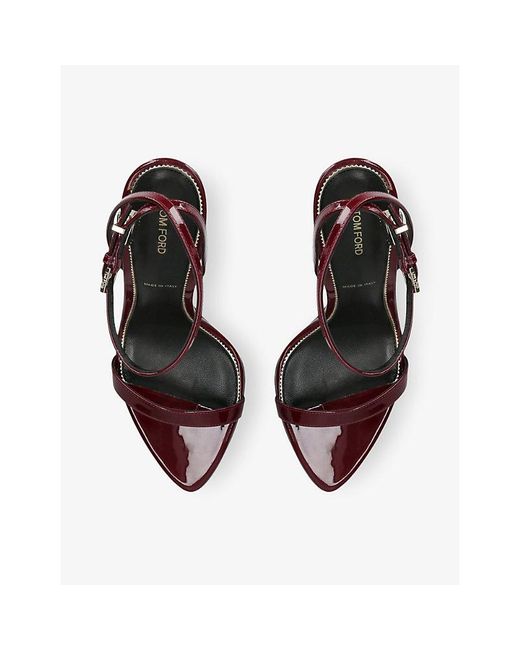 Tom Ford White Padlock 105 Leather Heeled Sandals