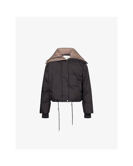 Entire studios Black Kelly Spread-Collar Padded Jacket for men