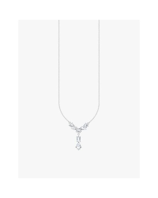 Thomas Sabo White Y-Shaped Sterling- And Zirconia Pendant Necklace