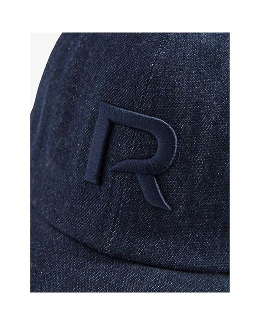 Reiss Blue Nancy Logo-embroidered Denim-blend Cap