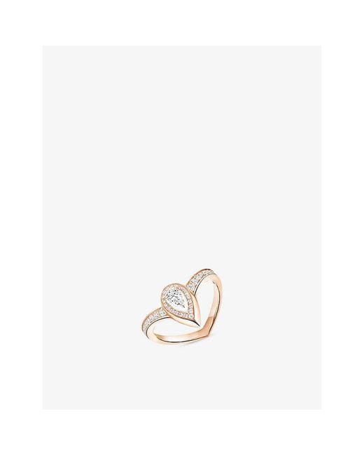 Messika White Fiery 0.10Ct 18Ct And 0.35Ct Diamond Ring