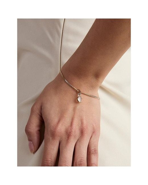 Astrid & Miyu Metallic June Birthstone 18Ct-Plated Sterling- And Moonstone Charm