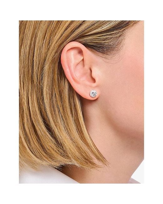 Thomas Sabo White Medium-Sized 925 Sterling And Brilliant-Cut Cubic Zirconia Stud Earrings