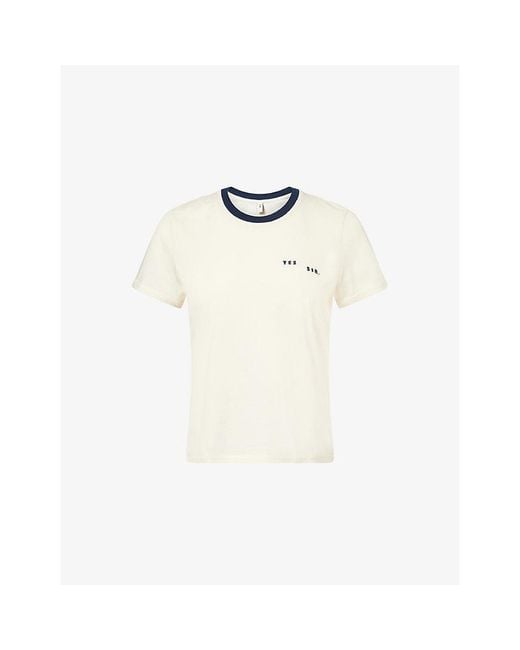 Sir White Crew-Neck Short-Sleeve Cotton T-Shirt