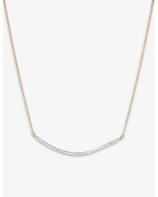 Monica Vinader Metallic Riva Wave 18ct Recycled Yellow Gold-plated Vermeil Sterling Silver And 0.05ct Diamond Necklace