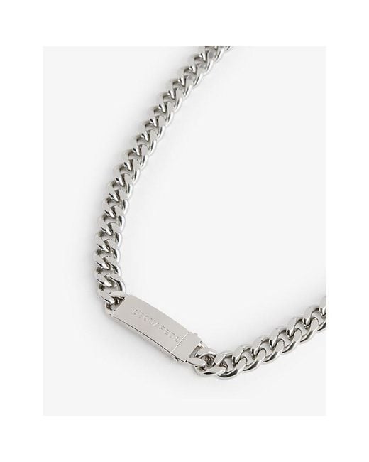 DSquared² Metallic Brand-engraved Brass Necklace for men