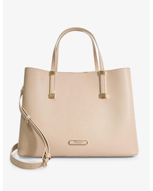 Dune Natural Dorry Large Faux-leather Tote Bag