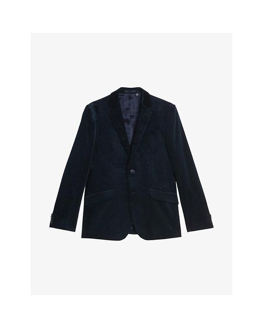 Ted Baker Blue Durhamj Slim-fit Single-breasted Corduroy Suit Jacket for men