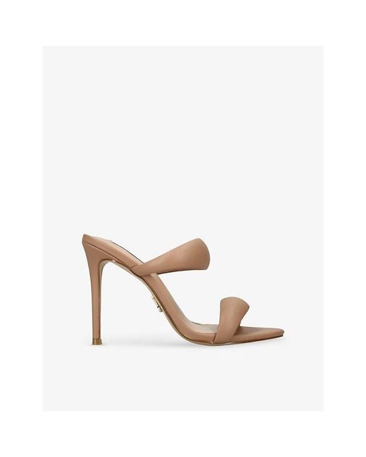 Steve Madden White Saturn Heeled Faux-Leather Sandals