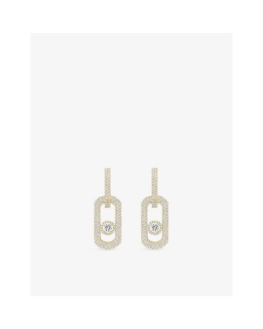 Messika White So Move Xl Pavé 18Ct- And 2.12Ct Diamond Earrings