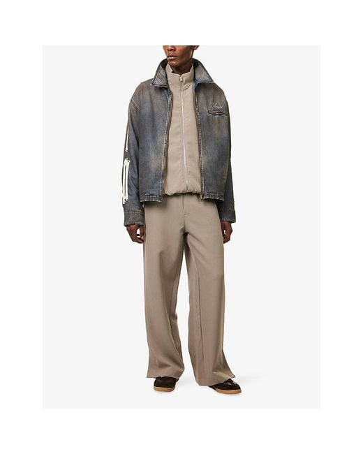Amiri Brown Brand-Patch Cady Woven Jogging Bottoms for men