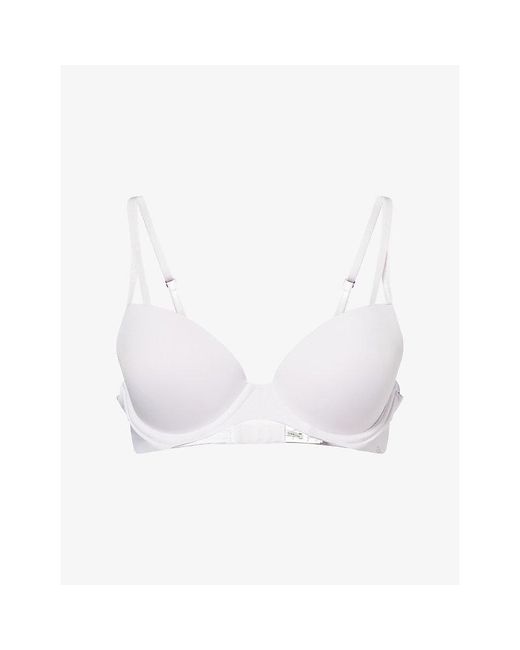 Calvin Klein White Seductive Comfort Lift Demi Stretch-Woven Push-Up T-Shirt Bra