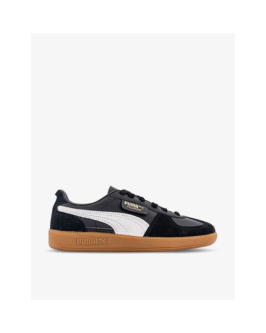 PUMA Palermo Logo-tab Suede Low-top Trainers in Blue | Lyst
