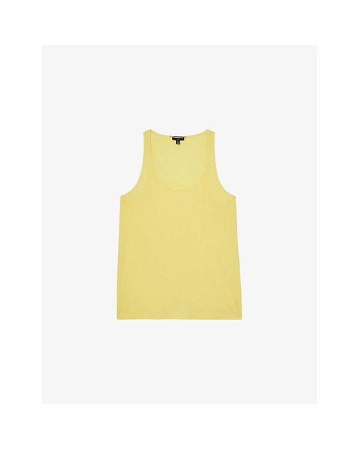 Reiss Yellow X Atelier Branden Scoop-Neck Woven Vest Top