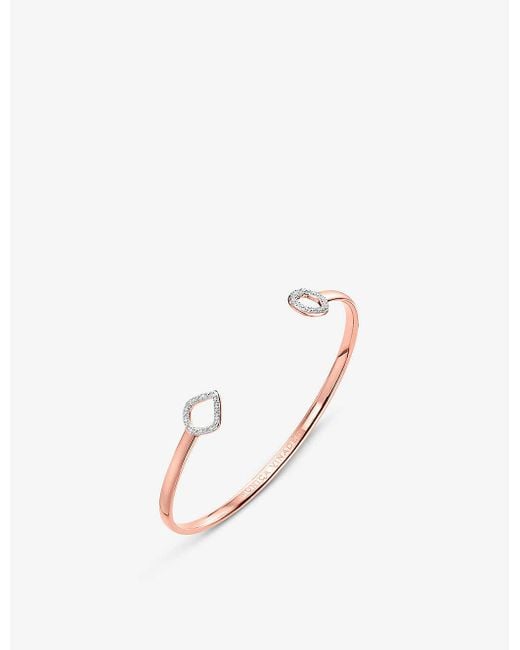 Monica Vinader Multicolor Riva Mini Circle And Mini Kite 18ct Rose-gold Vermeil Pavé Diamond Bracelet