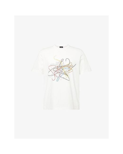 Paul Smith White Hanger-Print Short-Sleeve Cotton-Jersey T-Shirt for men